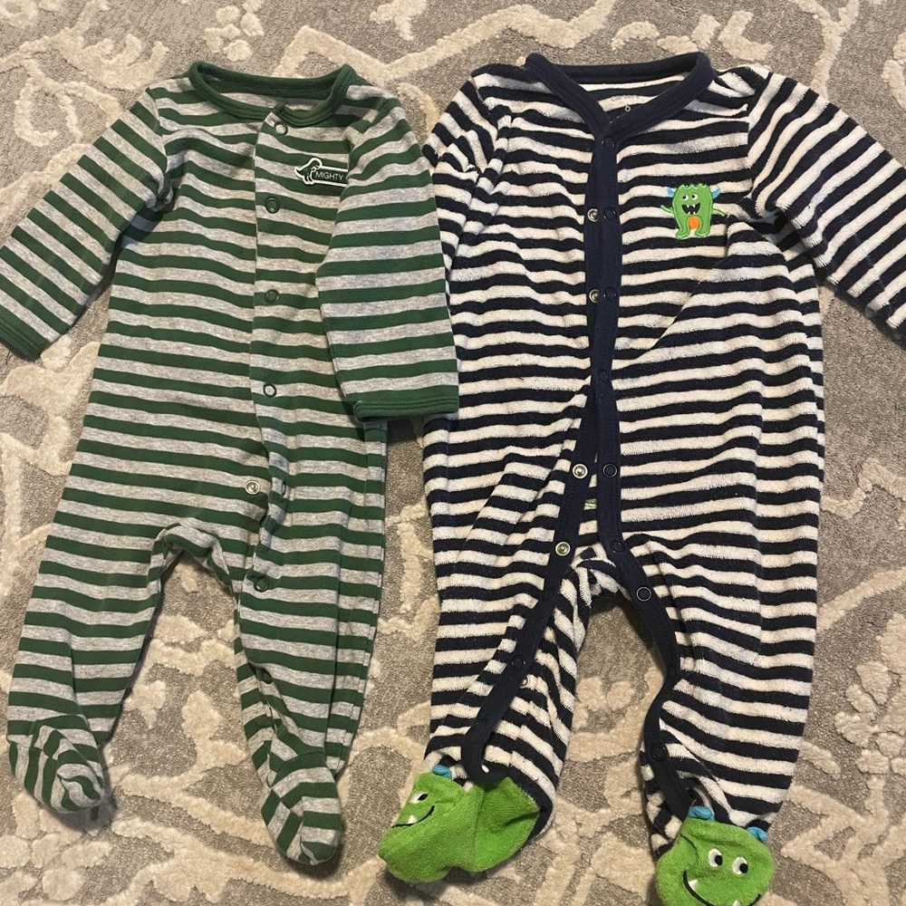 Carters Dinosaur and Monster pajamas 6 months